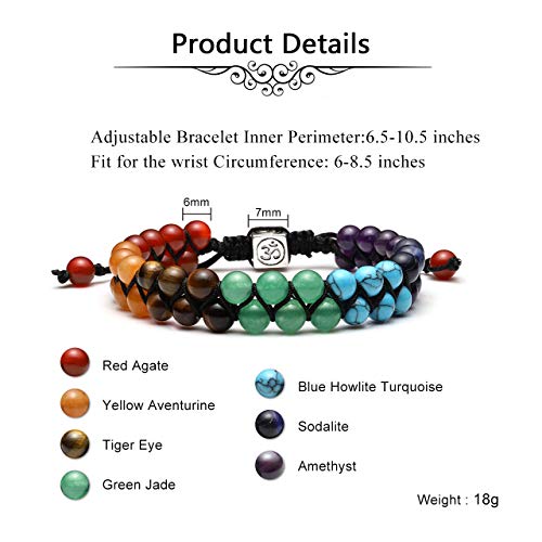 7 Chakra Healing Crystals Bracelet for Yoga Meditation