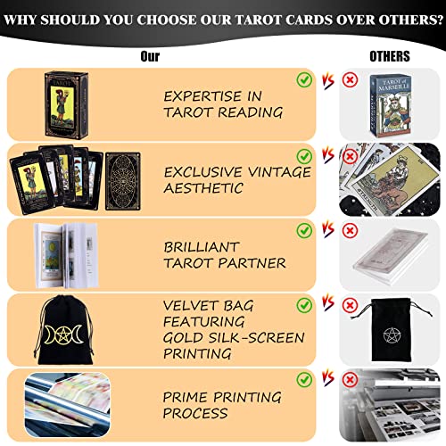 Classic Tarot Cards Set with Guidebook and Carry Bag