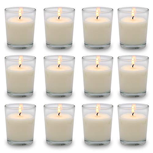 12 White Votive Candles for Home Decor and Parties