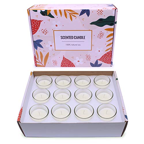 12 White Votive Candles for Home Decor and Parties