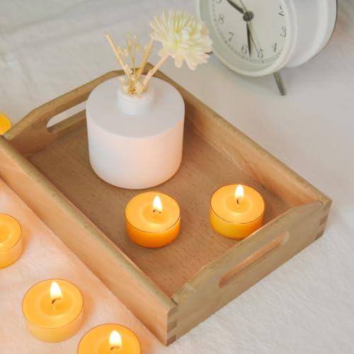Organic Yellow Beeswax Tealight Candles - 12pcs - Clean Burning