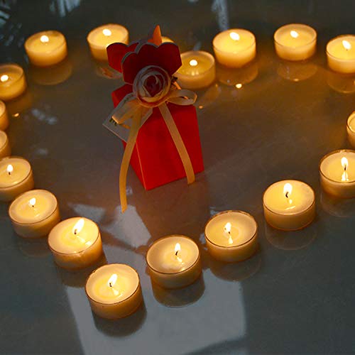 Organic Yellow Beeswax Tealight Candles - 12pcs - Clean Burning