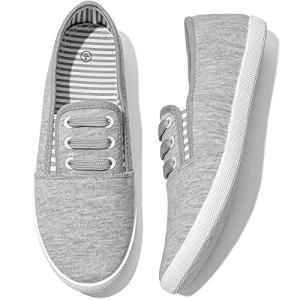 Women's Grey Slip-On Canvas Sneakers