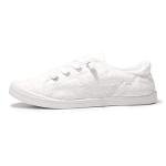 Women's Casual Slip-On Canvas Sneakers - White Dot