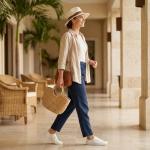 STQ Women's Cute White Slip-On Canvas Sneakers