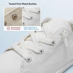 STQ Women's Cute White Slip-On Canvas Sneakers