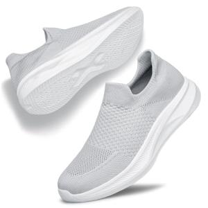 Women's Light Grey Slip-On Athletic Sneakers Size 7.5