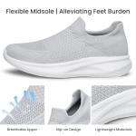 Women's Light Grey Slip-On Athletic Sneakers Size 7.5