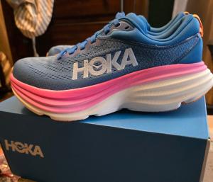 Hoka Bondi 8 Women's Running Sneakers Blue Pink