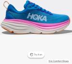 Hoka Bondi 8 Women's Running Sneakers Blue Pink