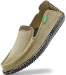 Vilocy Men's Slip-On Canvas Deck Shoes Tan