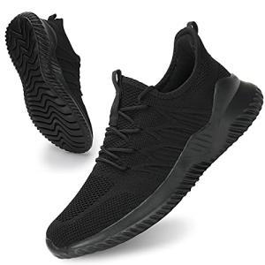 Men's Lightweight Slip-On Running Sneakers - All Black