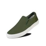 Hello Basics Men's Olive Low Top Slip-On Sneakers