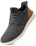 VILOCY Men's Grey Slip-On Casual Dress Sneakers