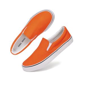 Orange Low-Top Slip-On Sneakers for Women