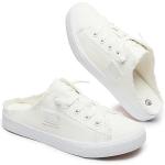 Women's White Canvas Slip-On Mules Sneakers