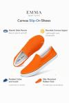 Orange Low-Top Slip-On Sneakers for Women