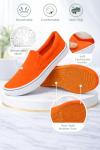 Orange Low-Top Slip-On Sneakers for Women