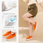 Orange Low-Top Slip-On Sneakers for Women