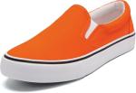 Orange Low-Top Slip-On Sneakers for Women