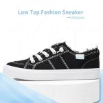 Obtaom Women's Black Slip-On Fashion Sneakers