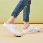 Women's White Canvas Slip-On Mules Sneakers