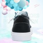 Obtaom Women's Black Slip-On Fashion Sneakers