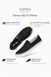Emma Women's Slip-On Casual Canvas Sneakers, Black