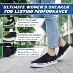 Emma Women's Slip-On Casual Canvas Sneakers, Black