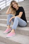 Emma Light Pink Low-Top Slip-On Sneakers for Women