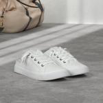 Obtaom Women's Slip-On Canvas Mules - White