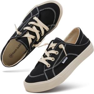 Hash Bubbie Women's Black Canvas Slip-On Sneakers