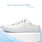 Obtaom Women's Slip-On Canvas Mules - White