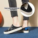 Hash Bubbie Women's Black Canvas Slip-On Sneakers