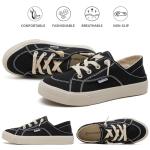 Hash Bubbie Women's Black Canvas Slip-On Sneakers