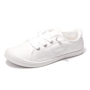 Women's White Slip-On Canvas Casual Sneakers