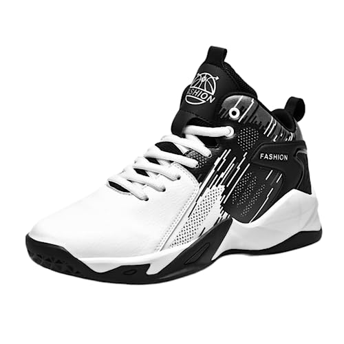 LOONYX Men's Fashion High Top Basketball Shoes White