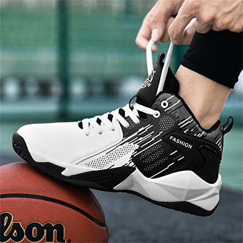 LOONYX Men's Fashion High Top Basketball Shoes White