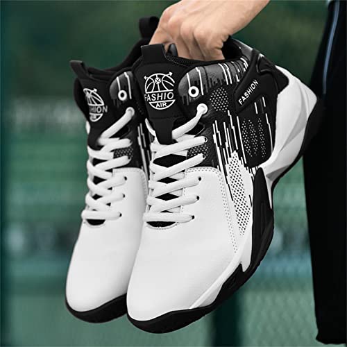 LOONYX Men's Fashion High Top Basketball Shoes White