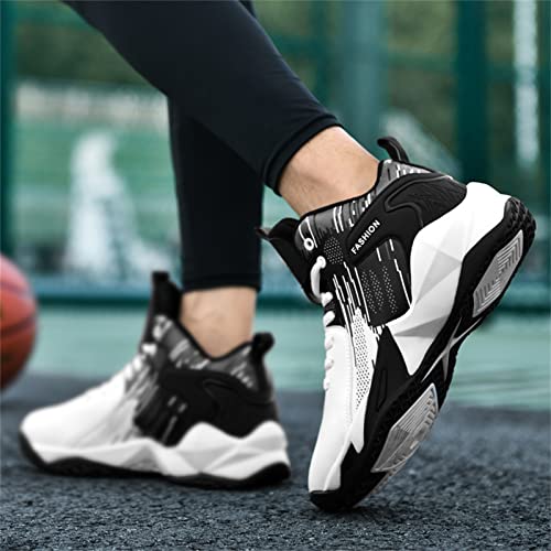 LOONYX Men's Fashion High Top Basketball Shoes White