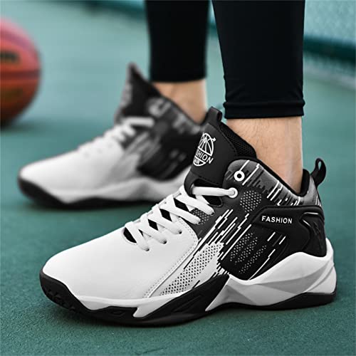 LOONYX Men's Fashion High Top Basketball Shoes White