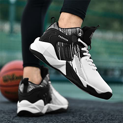 LOONYX Men's Fashion High Top Basketball Shoes White