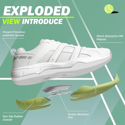 Men's ASHION Pickleball Tennis Racquetball Sneakers - Size 40