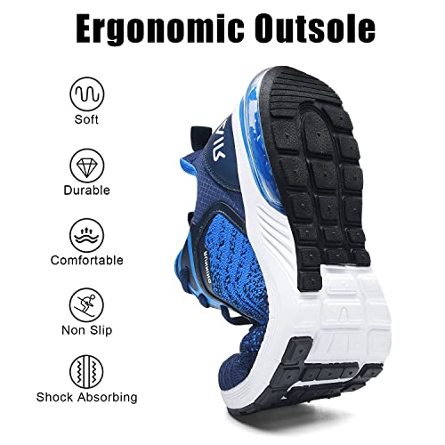 Men's Lightweight Navy Athletic Running Sneakers, Size 10