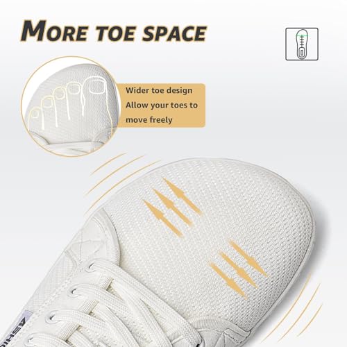 ASHION Men's Wide Toe Box Minimalist Sneakers Size 8-Wide