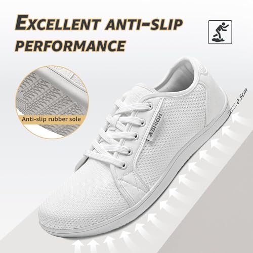 ASHION Men's Wide Toe Box Minimalist Sneakers Size 8-Wide