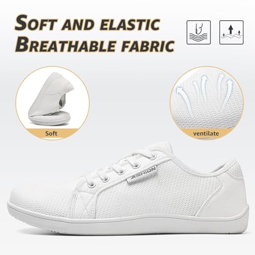 ASHION Men's Wide Toe Box Minimalist Sneakers Size 8-Wide