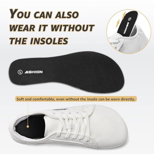 ASHION Men's Wide Toe Box Minimalist Sneakers Size 8-Wide