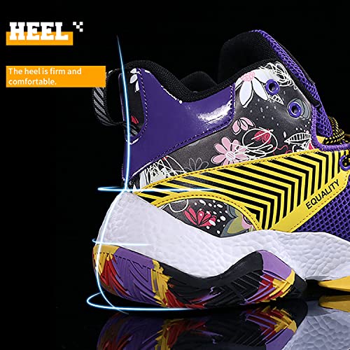 Men's Lightweight Breathable Basketball Sneakers Purple Size 10.5