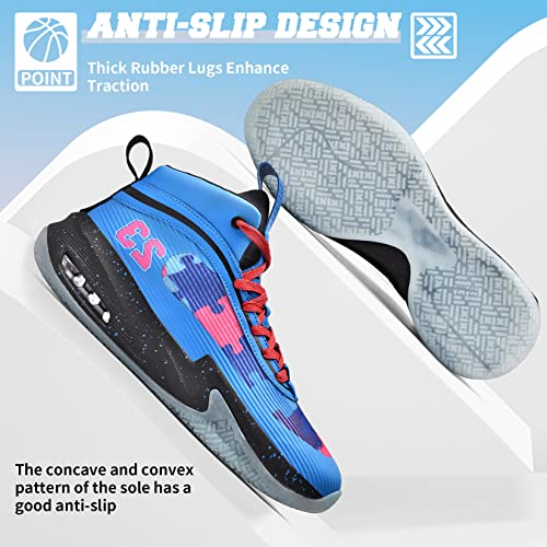 Kids Basketball Tennis Shoes Non-Slip Sneakers - White